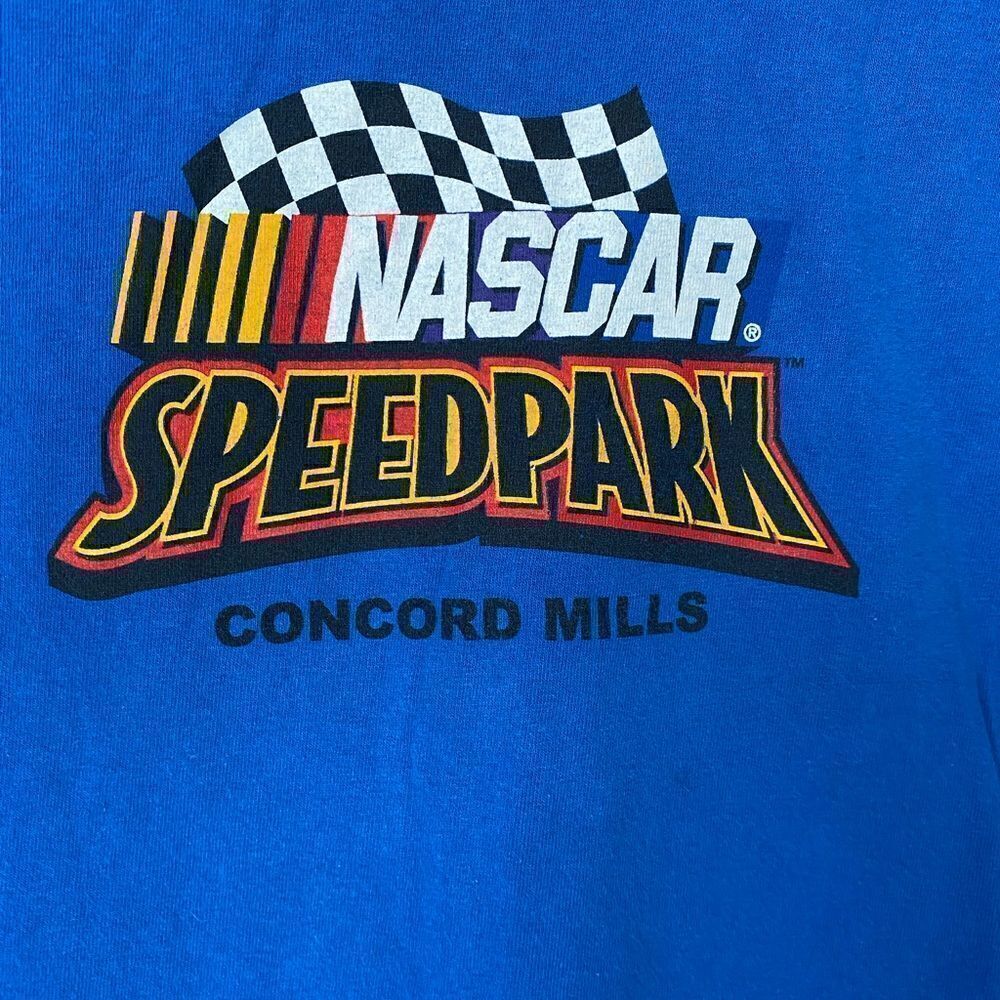 NASCAR speed park blue short sleeve Crop top